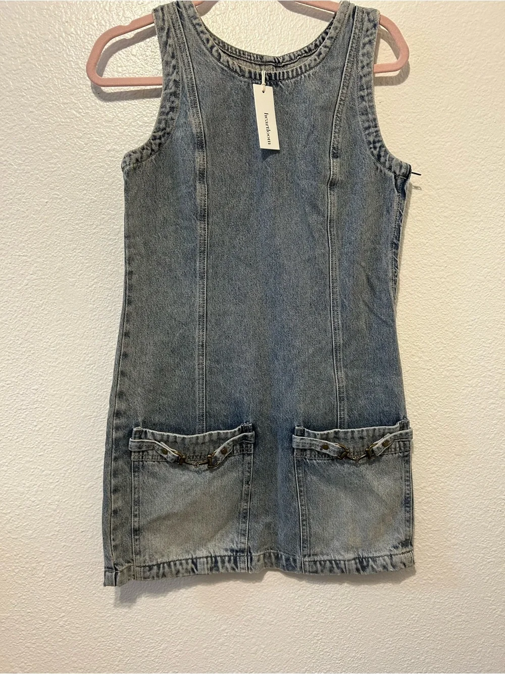 Heartloom Blue Denim Pinafore Mini Dress